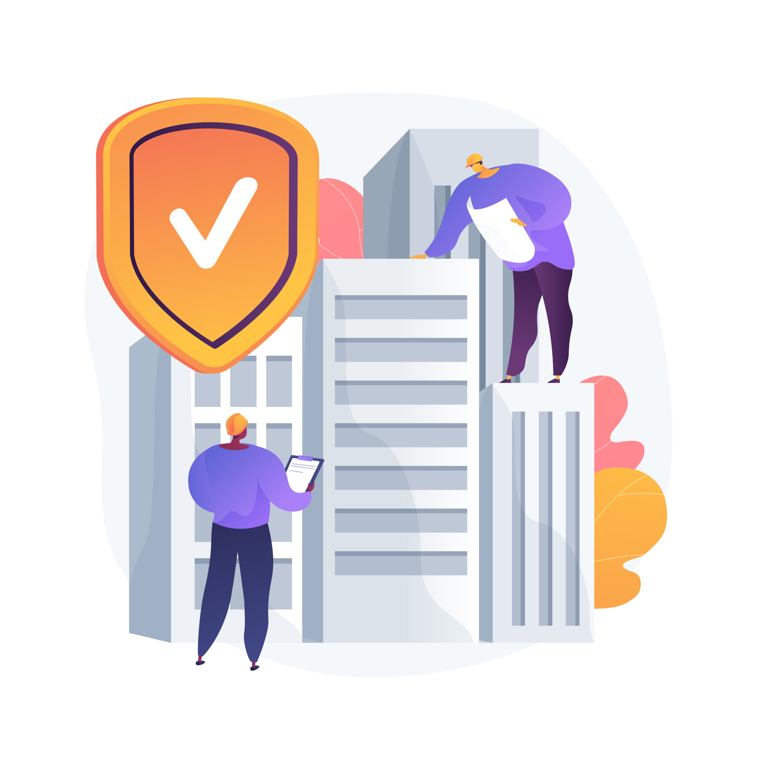 Building safety abstract concept vector illustration.