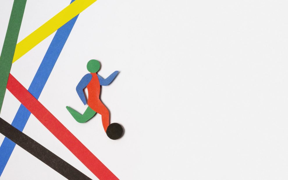 top-view-arrangement-paper-style-abstract-football-player